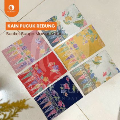 Kain Pucuk Rebung Bucket Bunga Mawar (Katun)