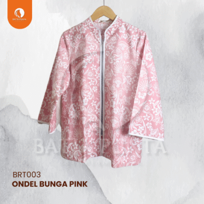 Blouse Resleting Ondel Bunga Pink
