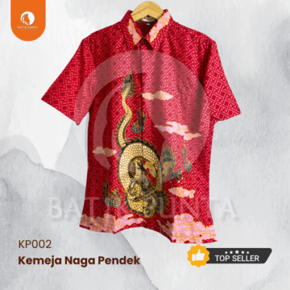 Kemeja Naga Pendek - Merah