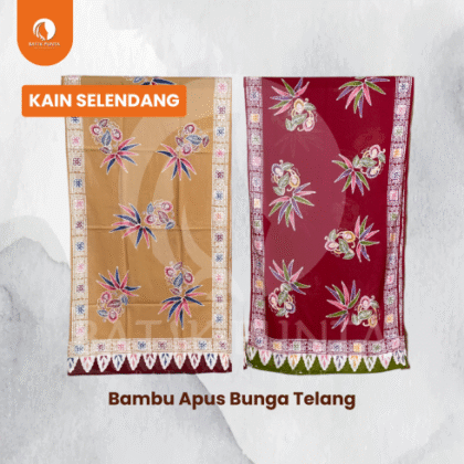 Kain Selendang Bambu Apus Bunga Telang